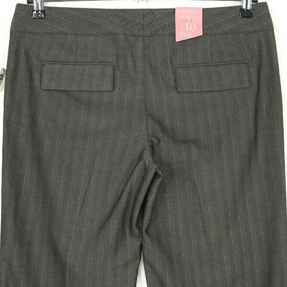 Old Navy Trouser Pants Wide Leg Grey Pinstripe Mid Rise Stretch 10 x 33‎ - Picture 9 of 12